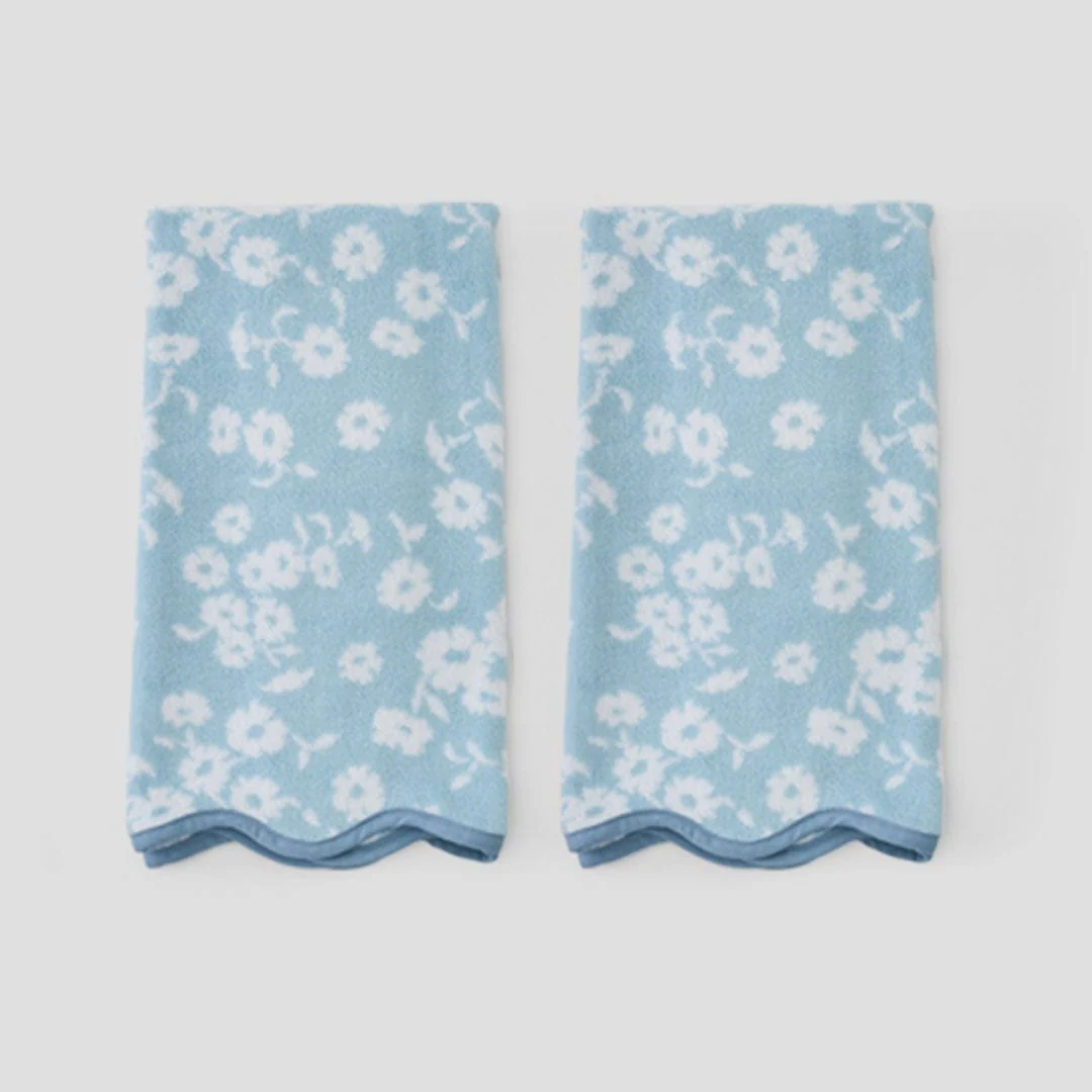 Patterned Scallop Hand Towels (pair) - Image 35