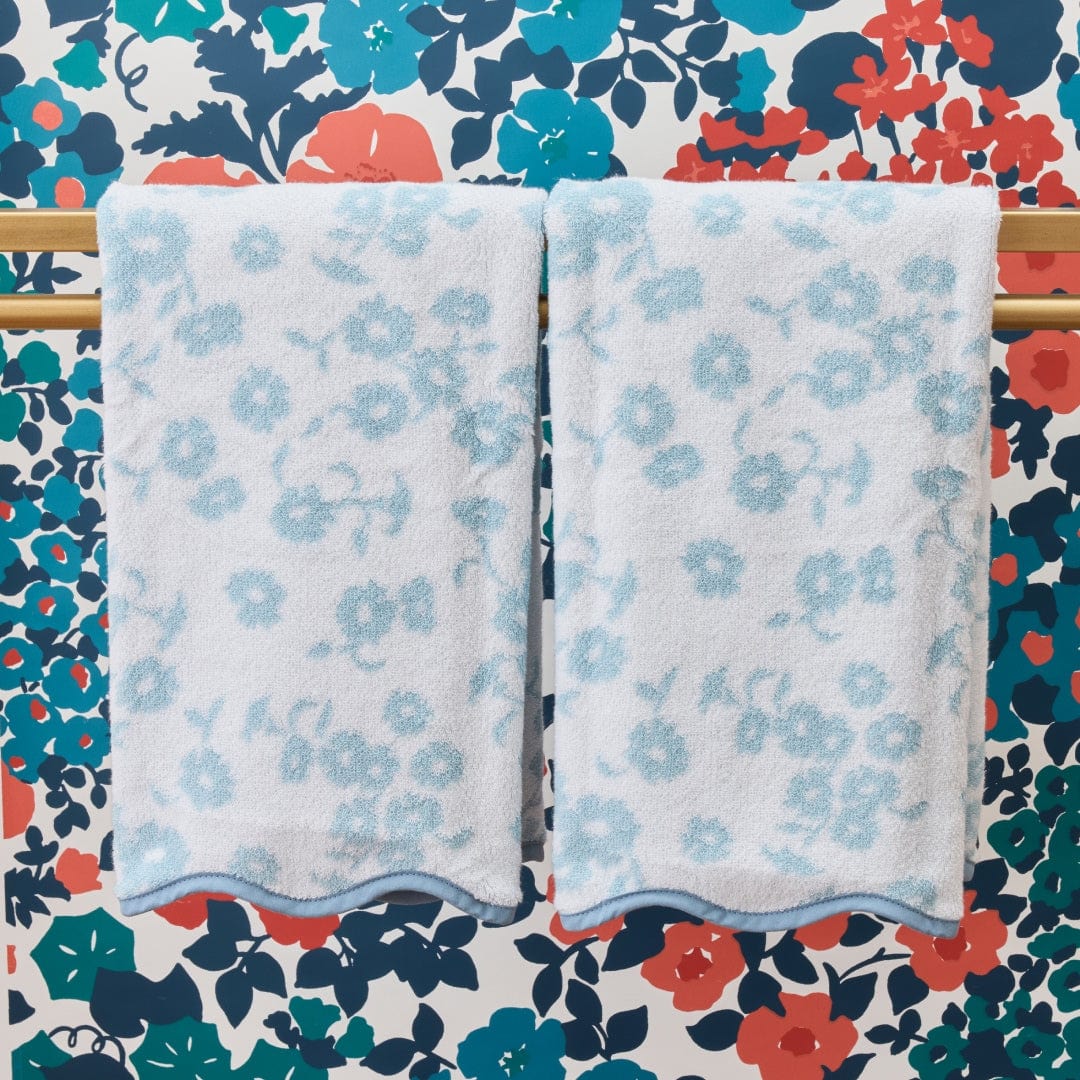 Patterned Scallop Hand Towels (pair) - Image 4