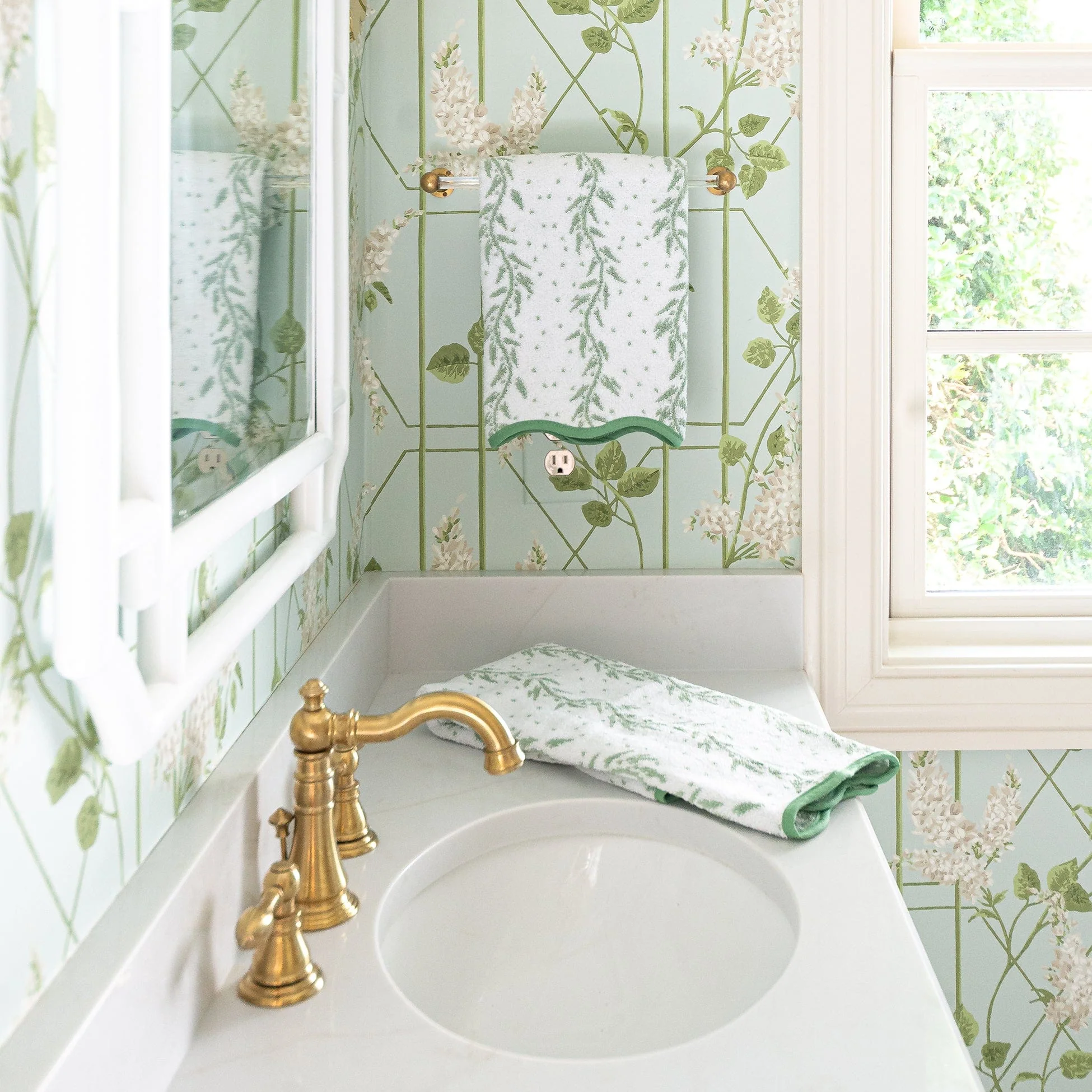 Patterned Scallop Hand Towels (pair) - Image 42