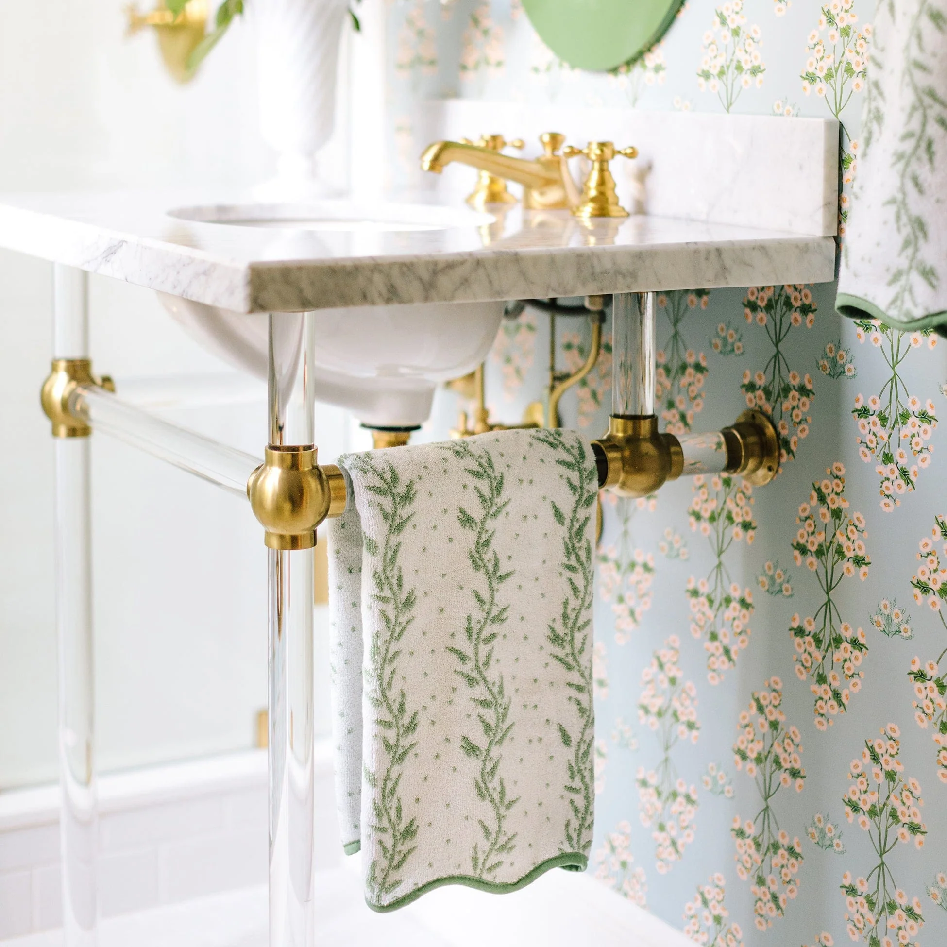 Patterned Scallop Hand Towels (pair) - Image 43