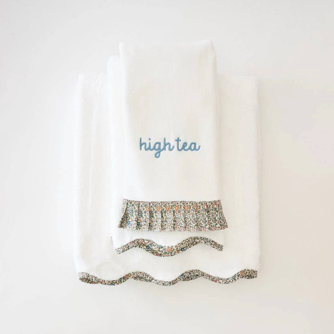 Powder Bath Towels pleated with Liberty London (pair) - Image 10