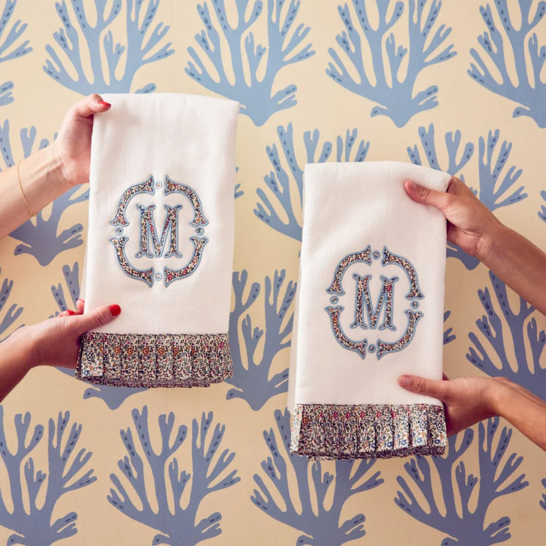 Powder Bath Towels pleated with Liberty London (pair) - Image 13