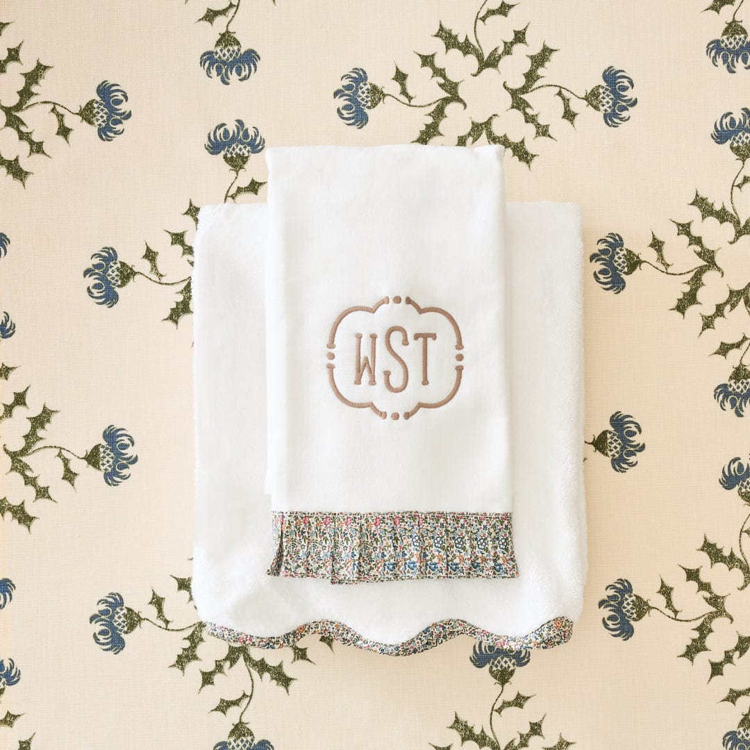 Powder Bath Towels pleated with Liberty London (pair) - Image 8