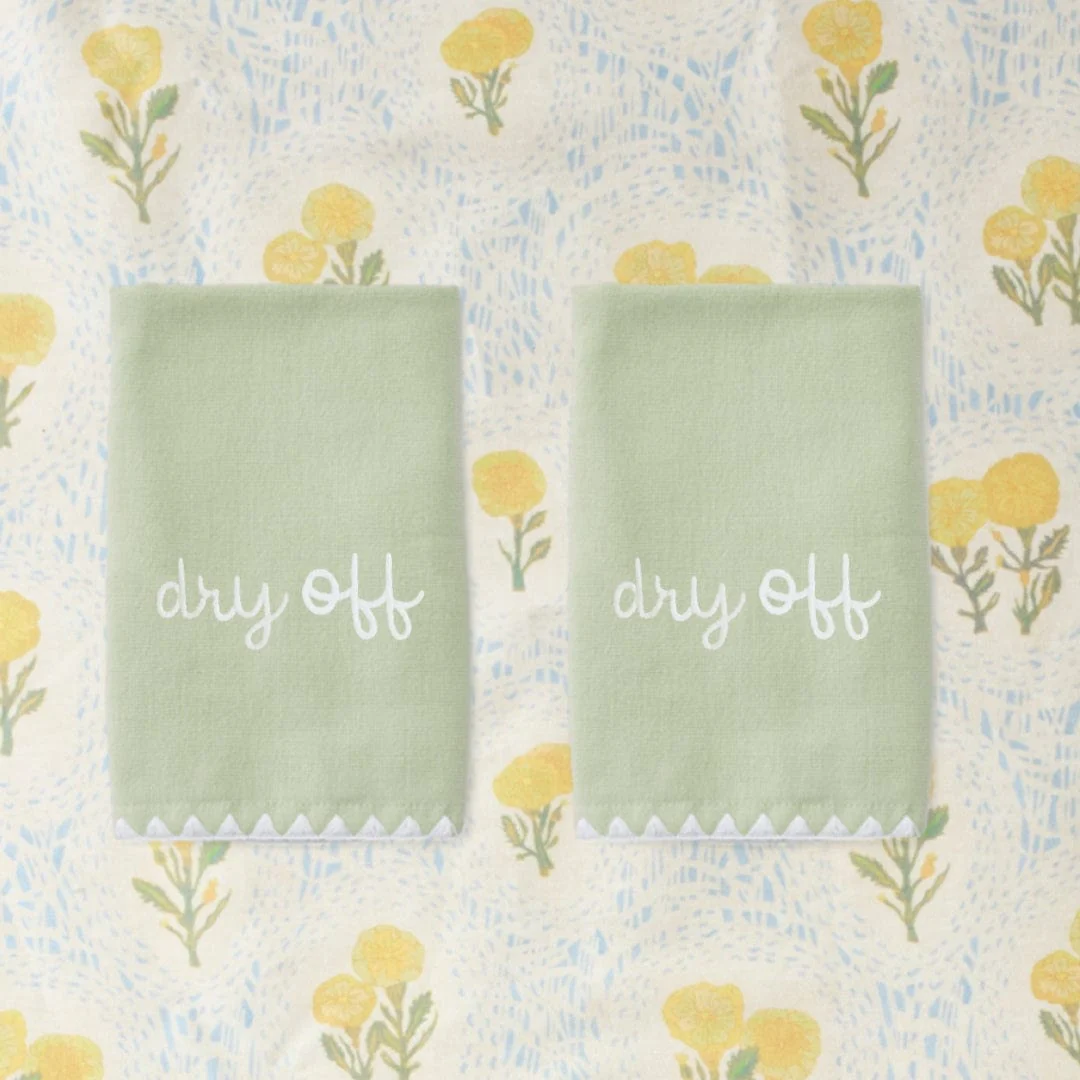 Stitched Edge Powder Bath Towels (pair) - Image 116