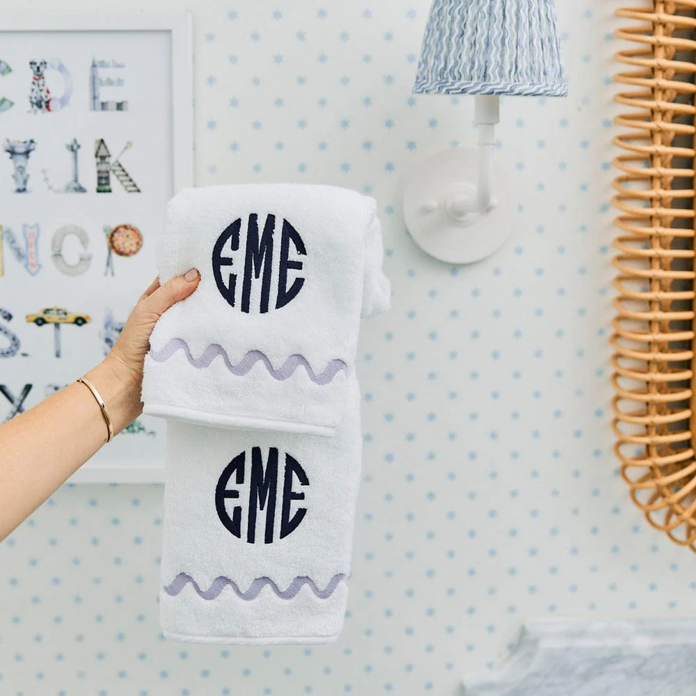Wave Embroidered Hand Towels (pair) - Image 3
