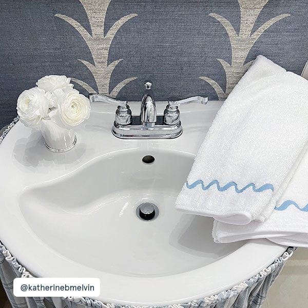 Wave Embroidered Hand Towels (pair) - Image 8