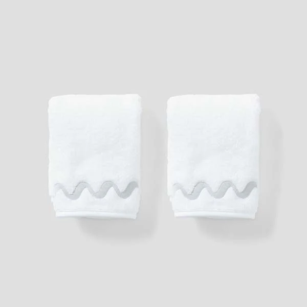 Wave Embroidered Washcloths (pair) - Image 4