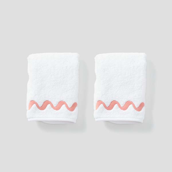 Wave Embroidered Washcloths (pair) - Image 3