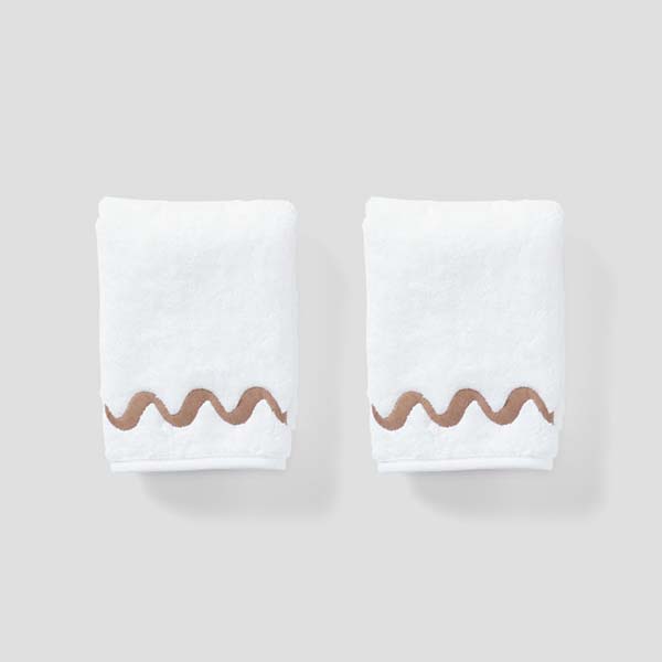 Wave Embroidered Washcloths (pair) - Image 5